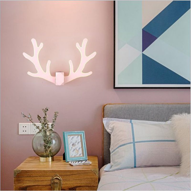 LED Antler Wall Lamp Nordic Minimalist Living Room Decoration Aisle Children's W
