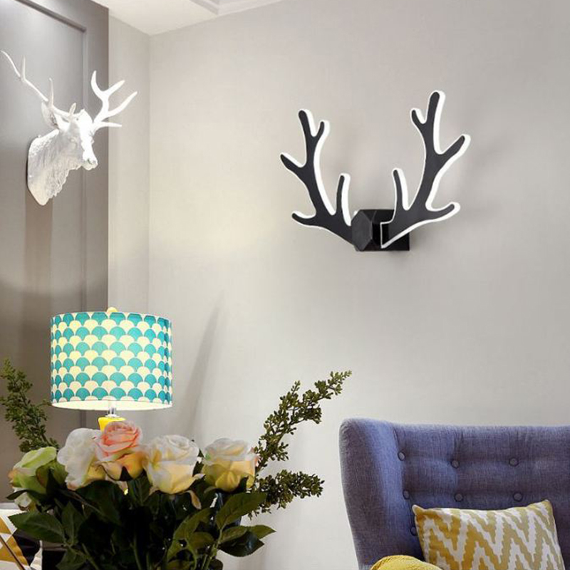 LED Antler Wall Lamp Nordic Minimalist Living Room Decoration Aisle Children's W
