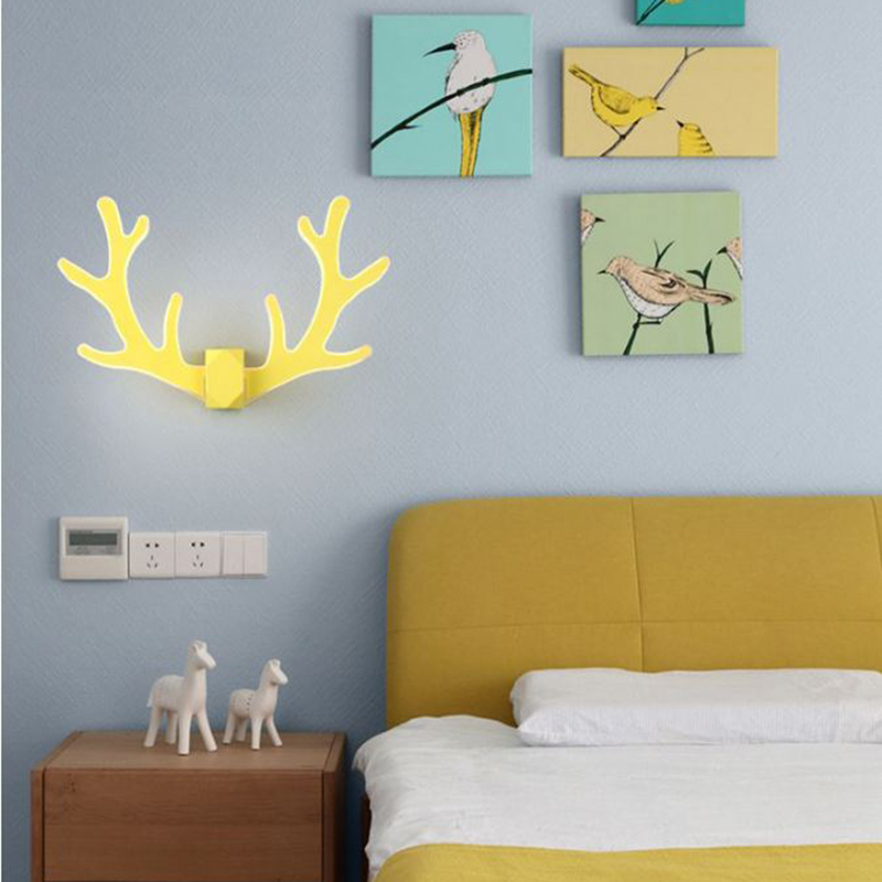 LED Antler Wall Lamp Nordic Minimalist Living Room Decoration Aisle Children's W