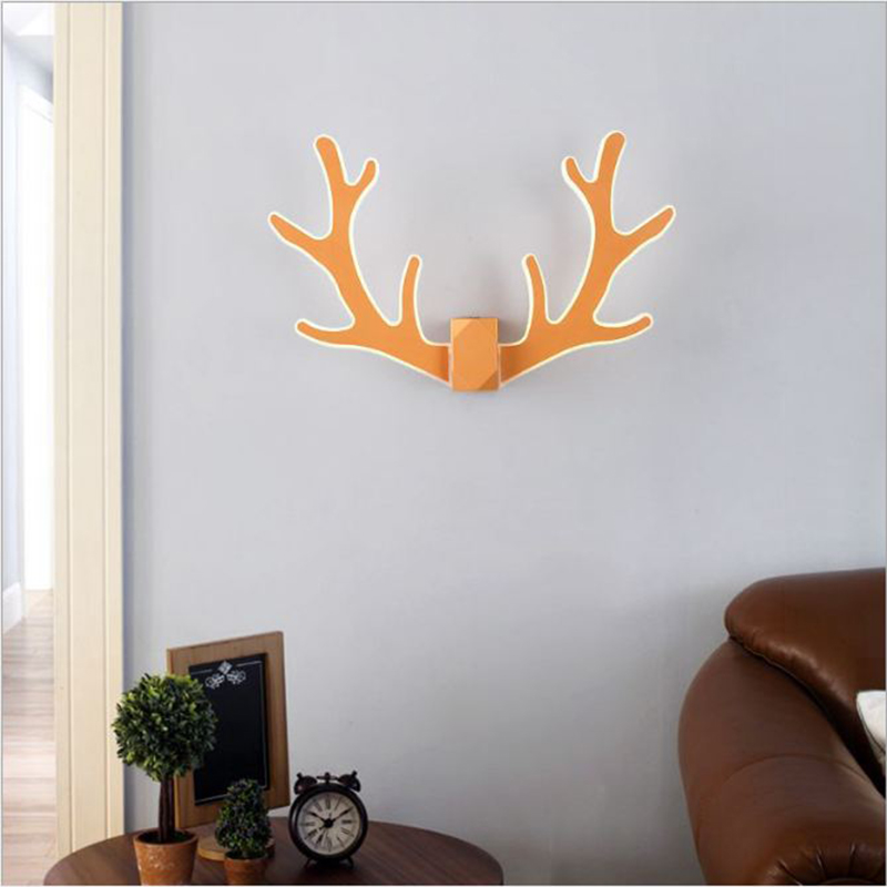 LED Antler Wall Lamp Nordic Minimalist Living Room Decoration Aisle Children's W