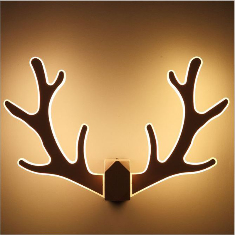 LED Antler Wall Lamp Nordic Minimalist Living Room Decoration Aisle Children's W