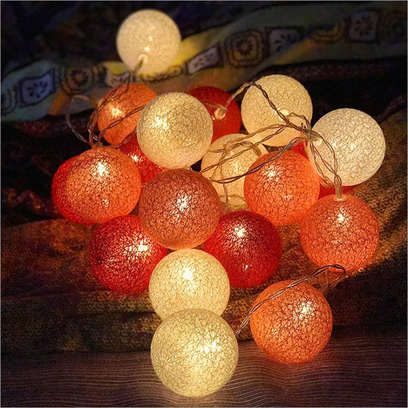 3M 20LED USB Night Lights Cotton Ball Holiday Atmosphere Christmas Wedding Party