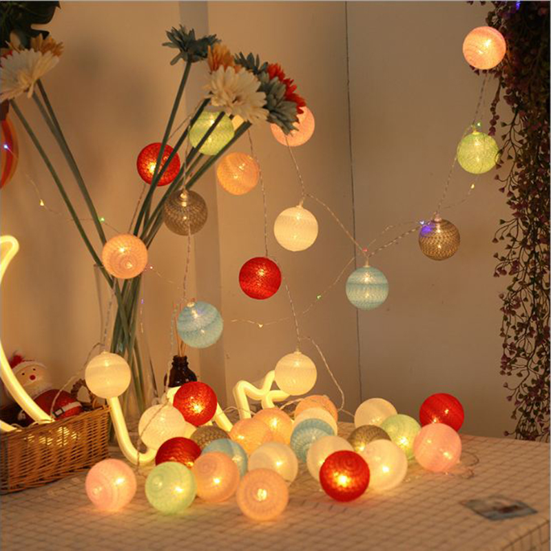 3M 20LED USB Night Lights Cotton Ball Holiday Atmosphere Christmas Wedding Party