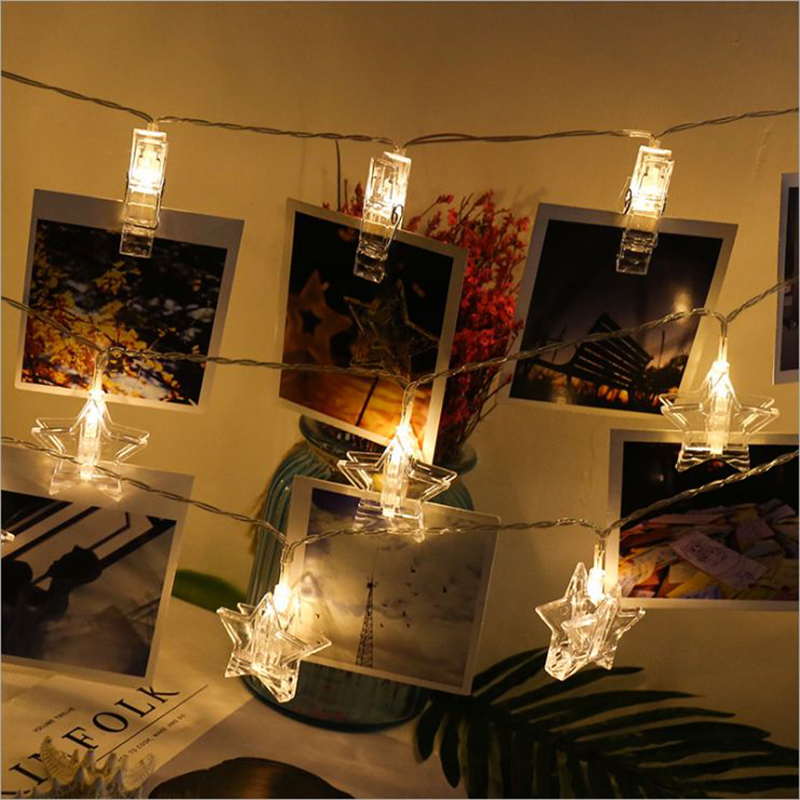 6M 40LED Night Light Creative Clip Atmosphere Light Decorative Warm White LED