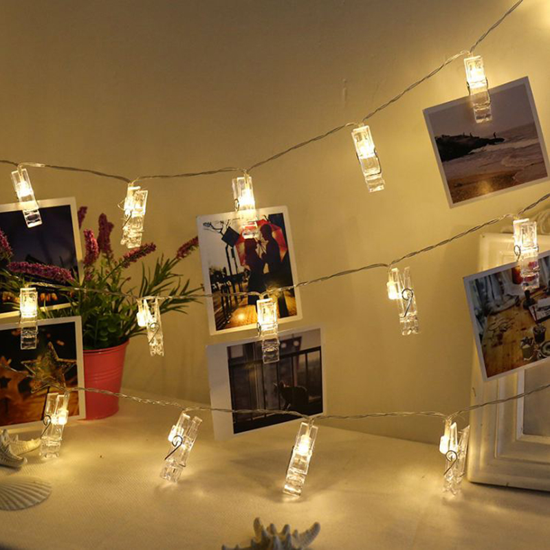 6M 40LED Night Light Creative Clip Atmosphere Light Decorative Warm White LED