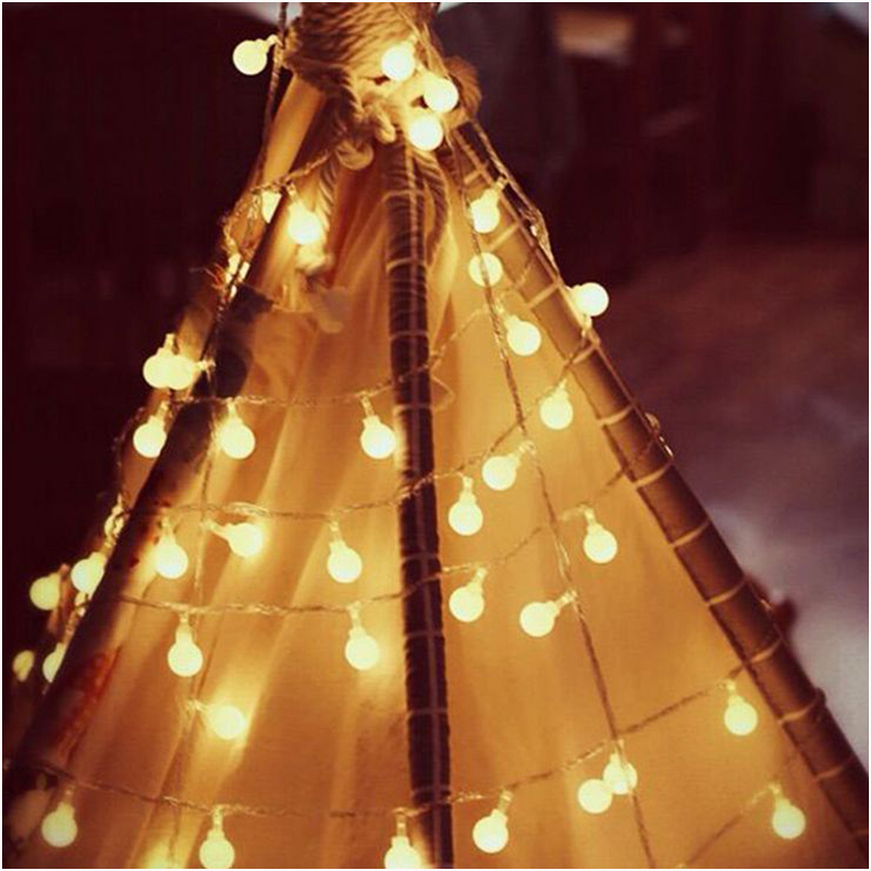 6M 40LED USB Battery Powered LED Ball String Light for Xmas Garland Party Wedding