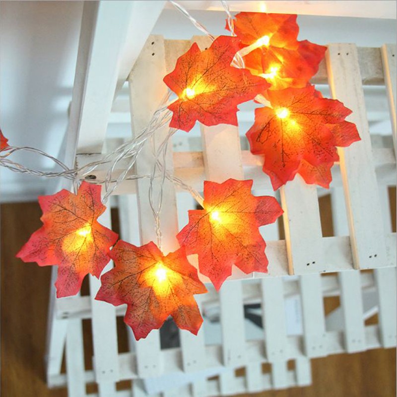 6M 40LED USB Battery Powered LED Maple Lea String Light for Xmas Garland Party